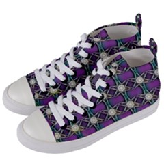 Purple Mandala Stars Women s Mid-top Canvas Sneakers by themeaniestore