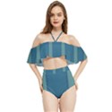 Turquoise Blue Mood Halter Flowy Bikini Set  View1