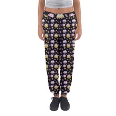 Shiny Pumpkins On Black Background Women s Jogger Sweatpants by SychEva