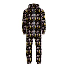 Shiny Pumpkins On Black Background Hooded Jumpsuit (kids) by SychEva