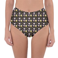 Shiny Pumpkins On Black Background Reversible High-waist Bikini Bottoms by SychEva