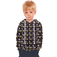 Shiny Pumpkins On Black Background Kids  Overhead Hoodie by SychEva