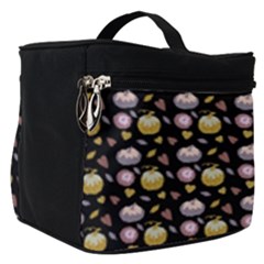 Shiny Pumpkins On Black Background Make Up Travel Bag (small) by SychEva