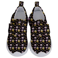 Shiny Pumpkins On Black Background Kids  Velcro No Lace Shoes by SychEva