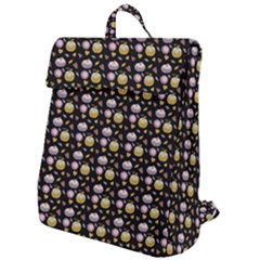 Shiny Pumpkins On Black Background Flap Top Backpack by SychEva