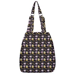 Shiny Pumpkins On Black Background Center Zip Backpack by SychEva