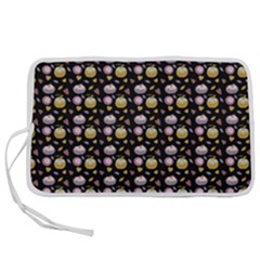 Shiny Pumpkins On Black Background Pen Storage Case (l) by SychEva