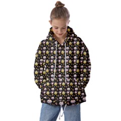 Shiny Pumpkins On Black Background Kids  Oversized Hoodie by SychEva