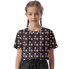 Shiny Pumpkins On Black Background Kids  Basic Tee by SychEva