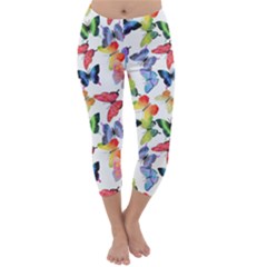 Bright Butterflies Circle In The Air Capri Winter Leggings  by SychEva