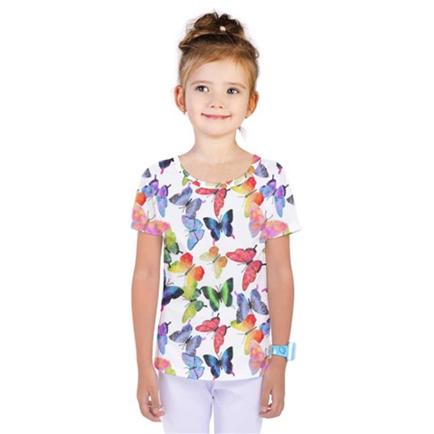 Bright Butterflies Circle In The Air Kids  One Piece Tee by SychEva