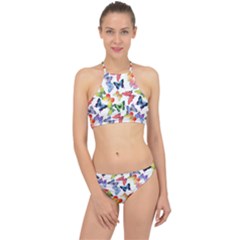 Bright Butterflies Circle In The Air Racer Front Bikini Set by SychEva