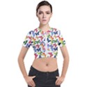 Bright Butterflies Circle In The Air Short Sleeve Cropped Jacket View1