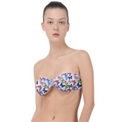 Bright Butterflies Circle In The Air Classic Bandeau Bikini Top  by SychEva