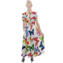 Bright Butterflies Circle In The Air Button Up Short Sleeve Maxi Dress View2