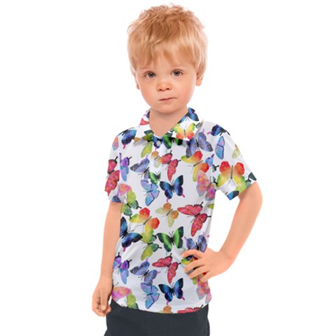 Bright Butterflies Circle In The Air Kids  Polo Tee by SychEva