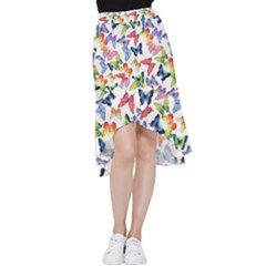 Bright Butterflies Circle In The Air Frill Hi Low Chiffon Skirt