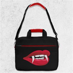 Glam Lipstick Vampire Teeth Macbook Pro Shoulder Laptop Bag  by VernenInk