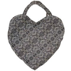 Vintage Pattern Geometric Mosaic Giant Heart Shaped Tote by dflcprintsclothing