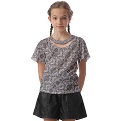 Vintage Pattern Geometric Mosaic Kids  Front Cut Tee