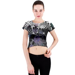 When Gears Turn Crew Neck Crop Top by MRNStudios