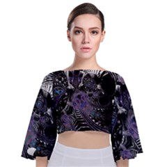 When Gears Turn Tie Back Butterfly Sleeve Chiffon Top by MRNStudios