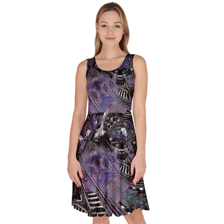 When Gears Turn Knee Length Skater Dress With Pockets