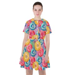 Multicolored Donuts Sailor Dress