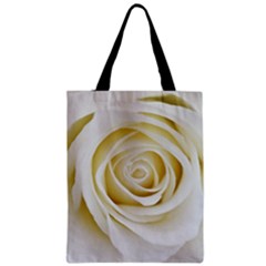 White Rose Zipper Classic Tote Bag by JeanKellyPhoto