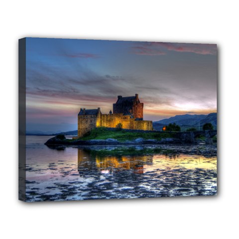 Sunset Over Eilean Donan Castle, Scotland Canvas 14  X 11  (framed)