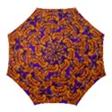 Purple and orange pumpkins, crazy Halloween pattern, Jack o  Lantern Golf Umbrellas View1