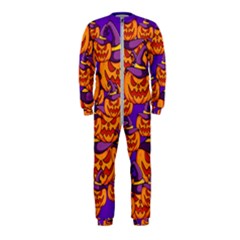 Purple And Orange Pumpkins, Crazy Halloween Pattern, Jack O  Lantern Onepiece Jumpsuit (kids)