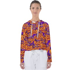 Purple And Orange Pumpkins, Crazy Halloween Pattern, Jack O  Lantern Women s Slouchy Sweat