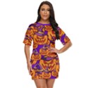 Purple and orange pumpkins, crazy Halloween pattern, Jack o  Lantern Just Threw It On Dress View1