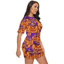 Purple and orange pumpkins, crazy Halloween pattern, Jack o  Lantern Just Threw It On Dress View3