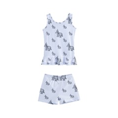 Grey Unicorn Sketchy Style Motif Drawing Pattern Kids  Boyleg Swimsuit by dflcprintsclothing