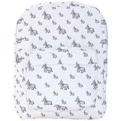 Grey Unicorn Sketchy Style Motif Drawing Pattern Full Print Backpack