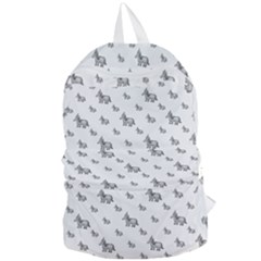 Grey Unicorn Sketchy Style Motif Drawing Pattern Foldable Lightweight Backpack