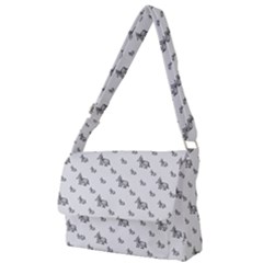 Grey Unicorn Sketchy Style Motif Drawing Pattern Full Print Messenger Bag (l)