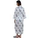 Grey Unicorn Sketchy Style Motif Drawing Pattern Maxi Satin Kimono View2