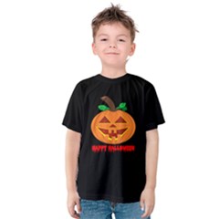 Red Eyed Halloween Pumpkin Kids  Cotton Tee