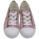 Bullfinches Sit On Branches On A Pink Background Kids  Low Top Canvas Sneakers View1