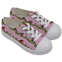 Bullfinches Sit On Branches On A Pink Background Kids  Low Top Canvas Sneakers View3