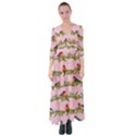 Bullfinches Sit On Branches On A Pink Background Button Up Maxi Dress View1