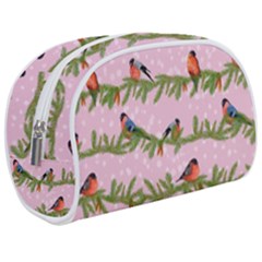 Bullfinches Sit On Branches On A Pink Background Make Up Case (medium) by SychEva