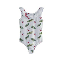 Spruce And Pine Branches Kids  Frill Swimsuit by SychEva