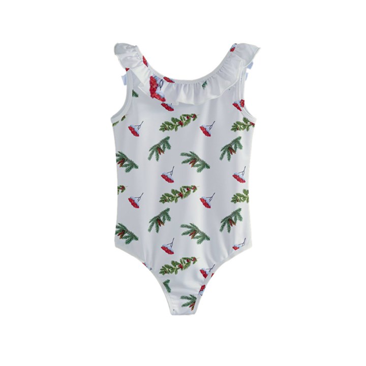 Spruce And Pine Branches Kids  Frill Swimsuit