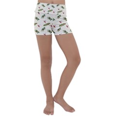 Spruce And Pine Branches Kids  Lightweight Velour Yoga Shorts by SychEva