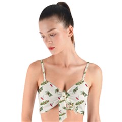 Spruce And Pine Branches Woven Tie Front Bralet by SychEva