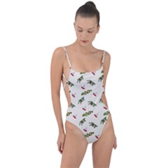 Spruce And Pine Branches Tie Strap One Piece Swimsuit by SychEva